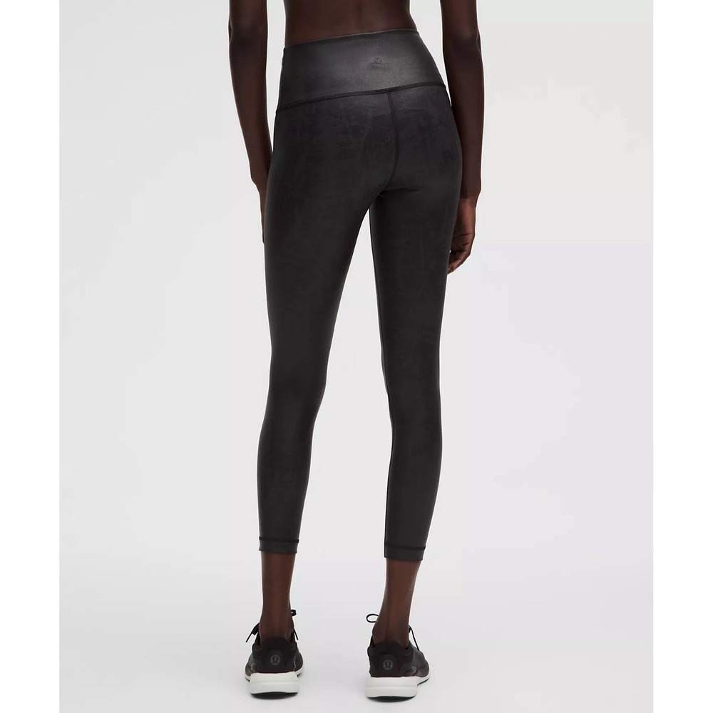 Lululemon Women's Wunder Train High Rise Tight 23" Foil Black 2 leggings W-5